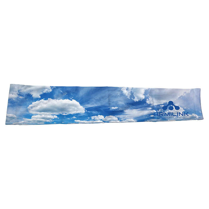 Full Color Large Microfiber Cooling Arm Sleeve - White