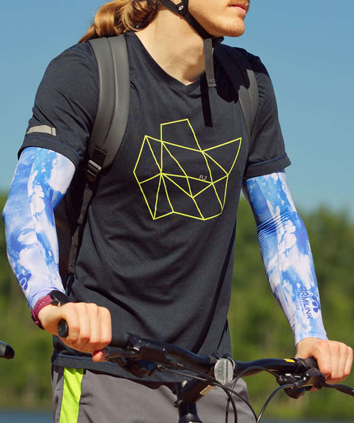 Full Color Large Microfiber Cooling Arm Sleeve - White