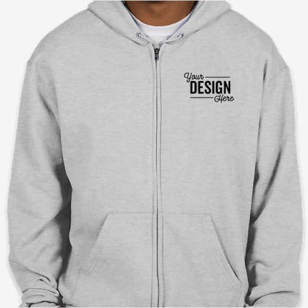 Champion Powerblend Midweight Zip Hoodie - Silver Grey