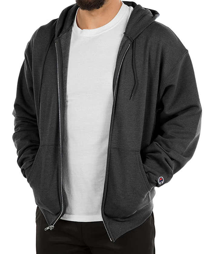 Champion Powerblend Midweight Zip Hoodie - Silver Grey