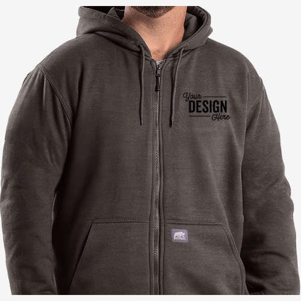 Berne Heritage Thermal Lined Zip Hoodie - Charcoal