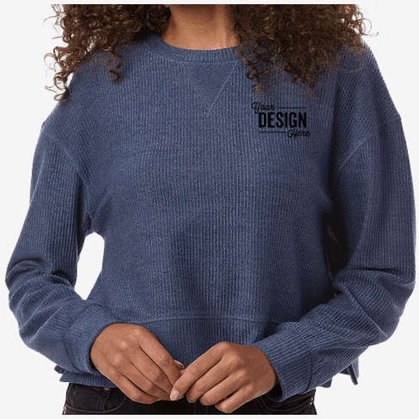 Boxercraft Women’s Boxy Cropped Crewneck Sweatshirt - Navy