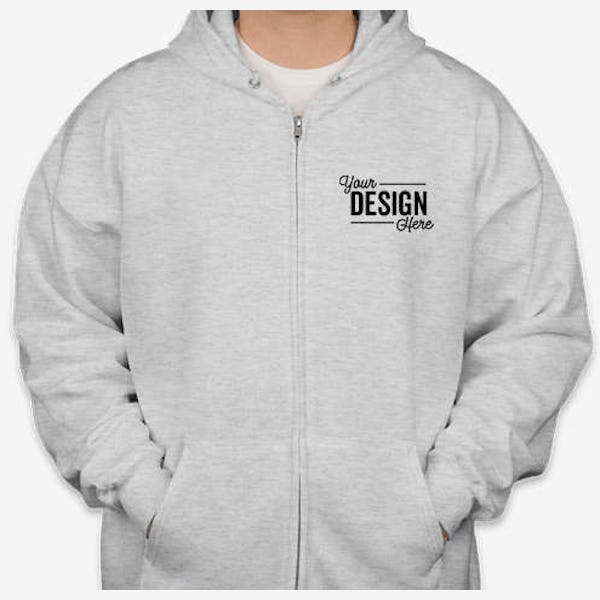 Hanes Ultimate Cotton Heavyweight Zip Hoodie - Ash