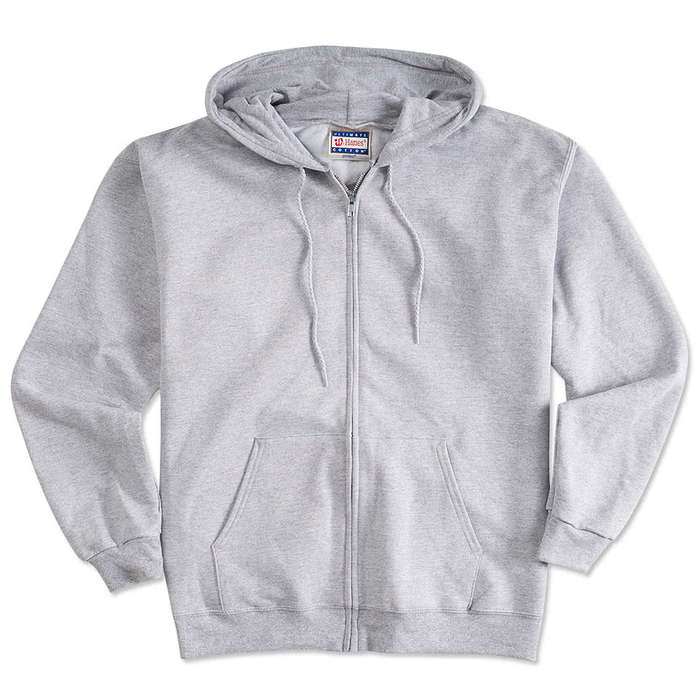 Hanes Ultimate Cotton Heavyweight Zip Hoodie - Ash