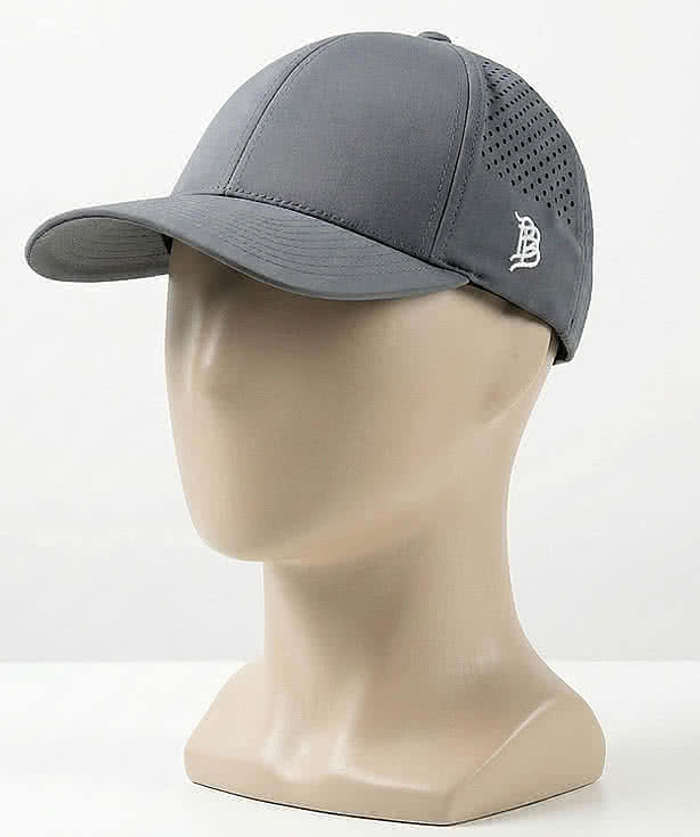 Branded Bills Bare Curved Performance Baseball Hat - Black 4 Branded Bills Bare Curved Performance Baseball Hat - Black