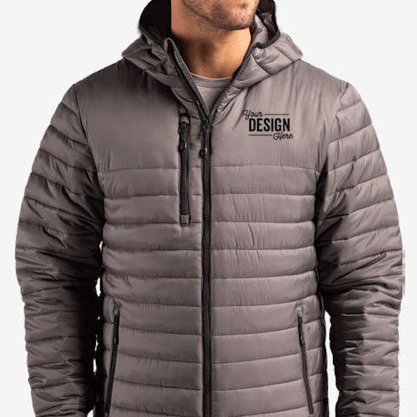 Clique by Cutter & Buck Valhalla Recycled Full Zip Puffer Jacket - Pure Slate