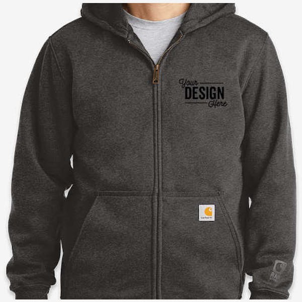 Carhartt Rain Defender Paxton Heavyweight Zip Hoodie - Carbon Heather