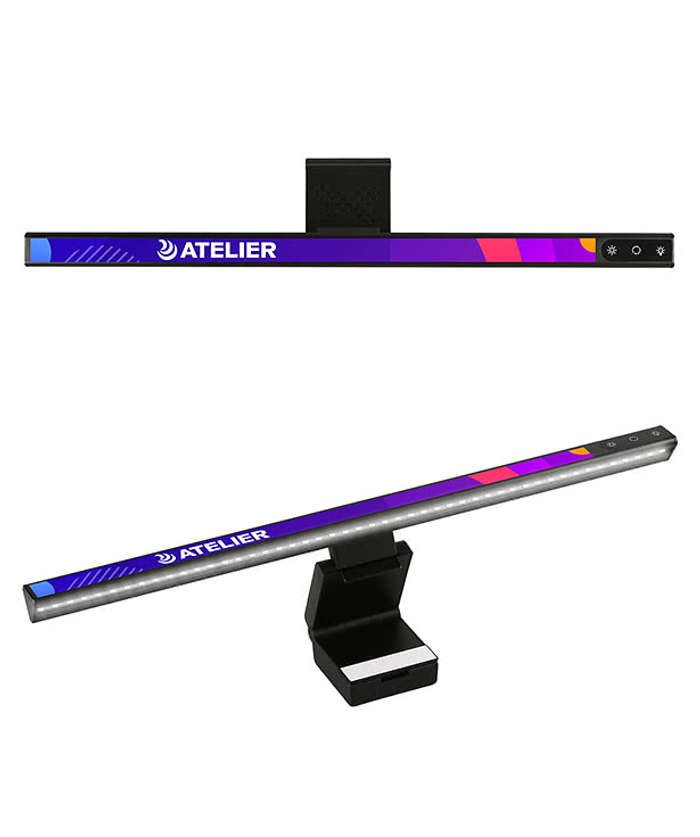 Full Color Screen Saber Computer Monitor Light Bar - Black