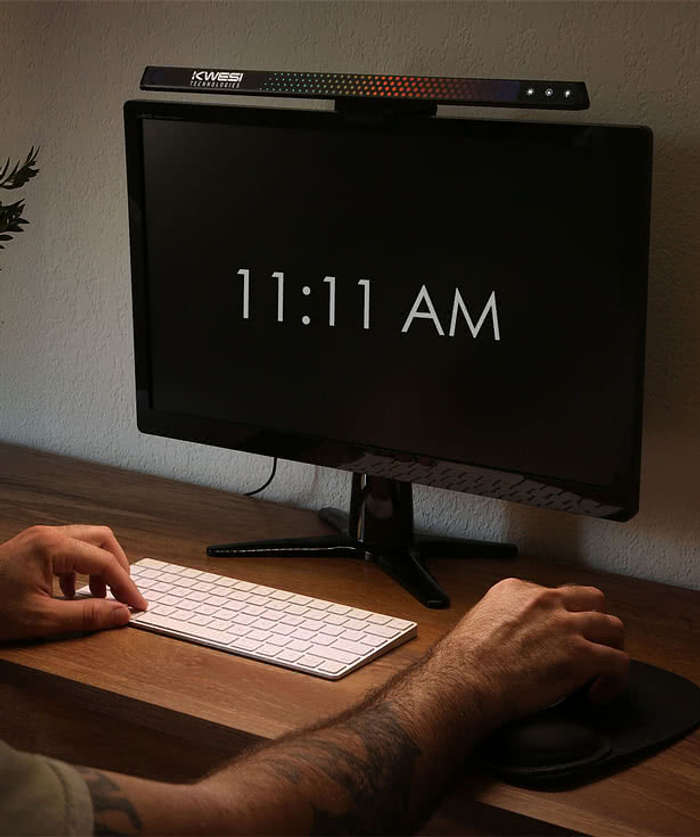 Full Color Screen Saber Computer Monitor Light Bar - Black