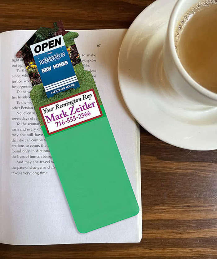 Full Color House Shaped Bookmark - White