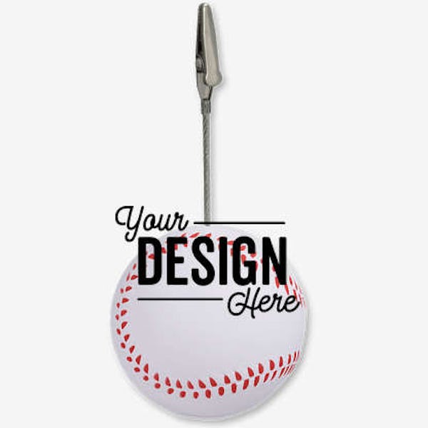 Baseball Stress Reliever Memo Holder - White