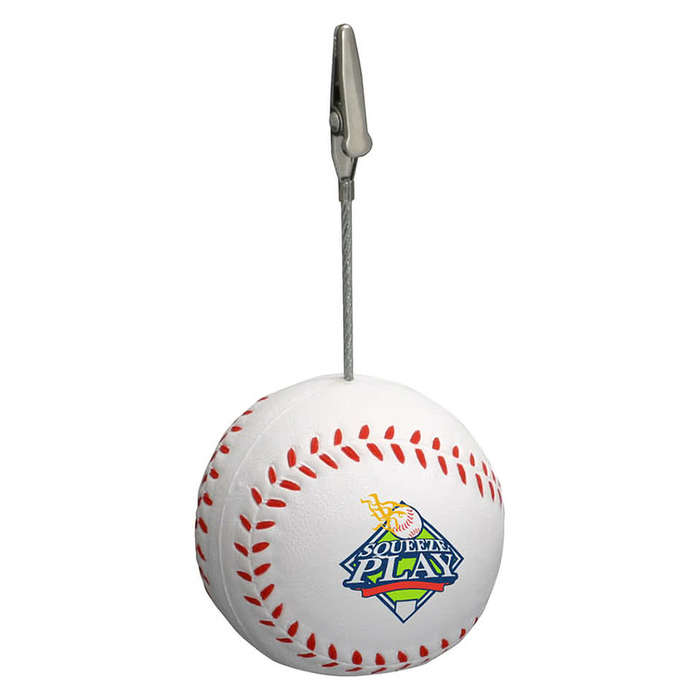 Baseball Stress Reliever Memo Holder - White