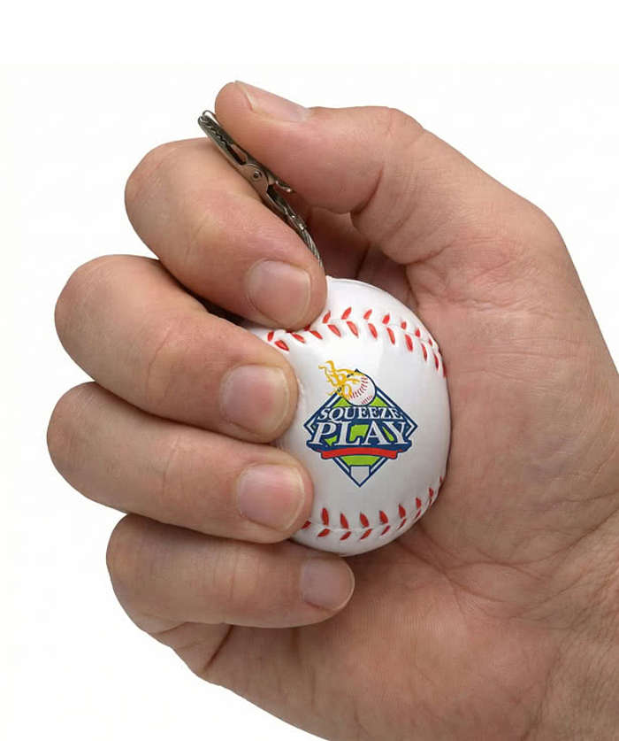 Baseball Stress Reliever Memo Holder - White