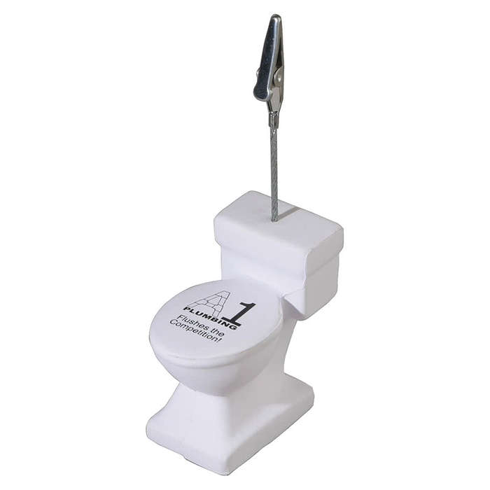 Toilet Shaped Stress Reliever Memo Holder - White
