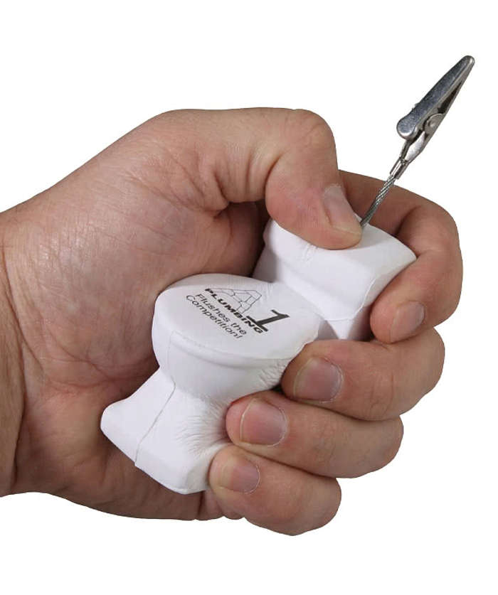 Toilet Shaped Stress Reliever Memo Holder - White 3 Toilet Shaped Stress Reliever Memo Holder - White