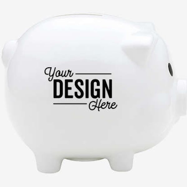 Classic Mini Piggy Bank - White
