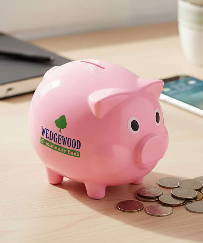 Classic Mini Piggy Bank - White 3 Classic Mini Piggy Bank - White