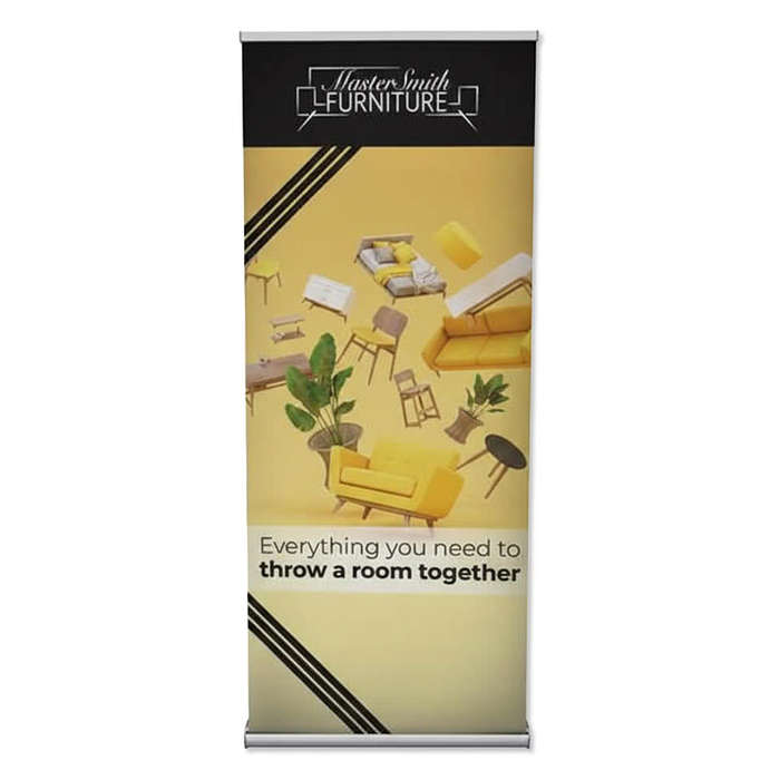 Full Color 34" x 82" Stratus Retractable Banner Kit - White