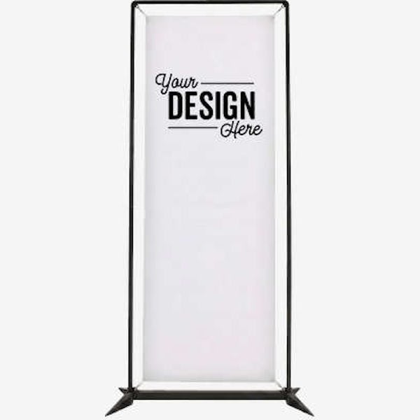 Full Color 37" x 74" FrameWorx Double-Sided Banner Display Kit - White With Black