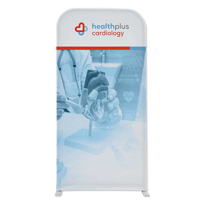 Full Color 24" x 49.5" Eurofit Double-Sided Tabletop Banner Display Kit - White