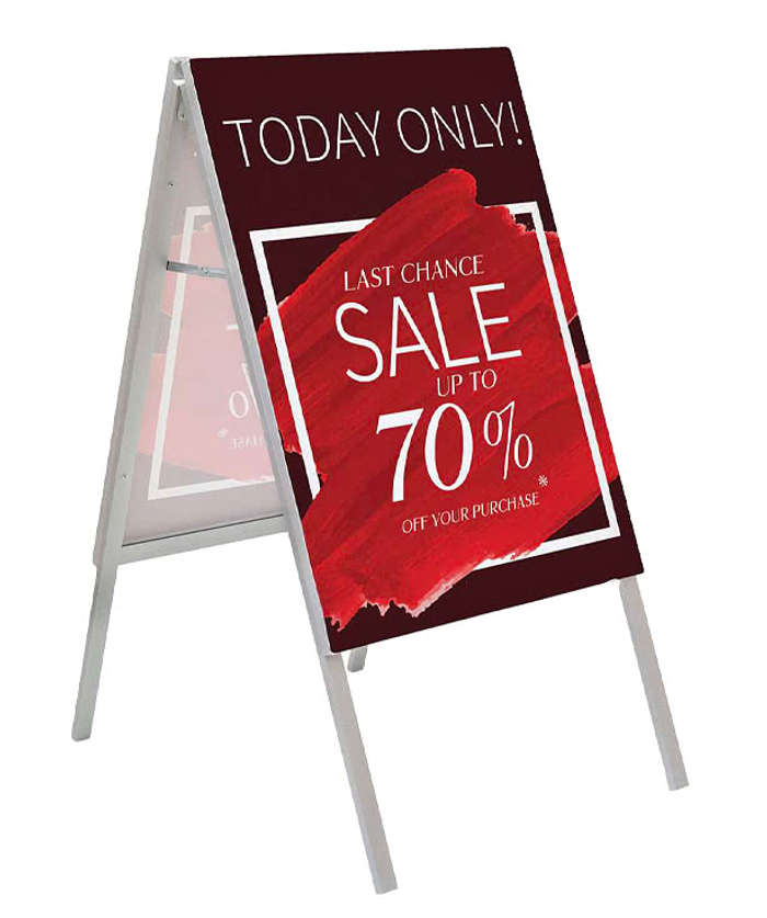Full Color 23" x 44" Impress Lite A-Frame Sign Kit - White