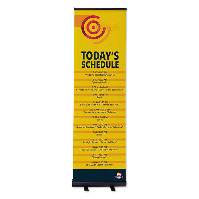 Full Color 25" x 83.5" Retractable Banner Kit - White