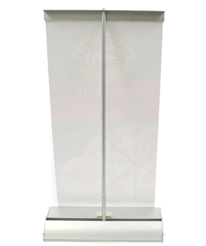 Full Color 9" x 18" Deluxe Mini Retractable Tabletop Banner - White