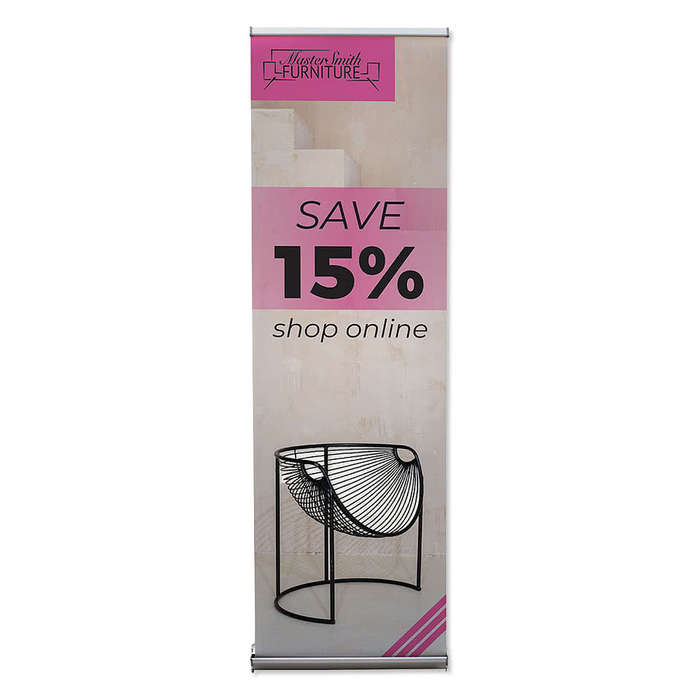 Full Color 25" x 82" Stratus Retractable Banner Kit - White