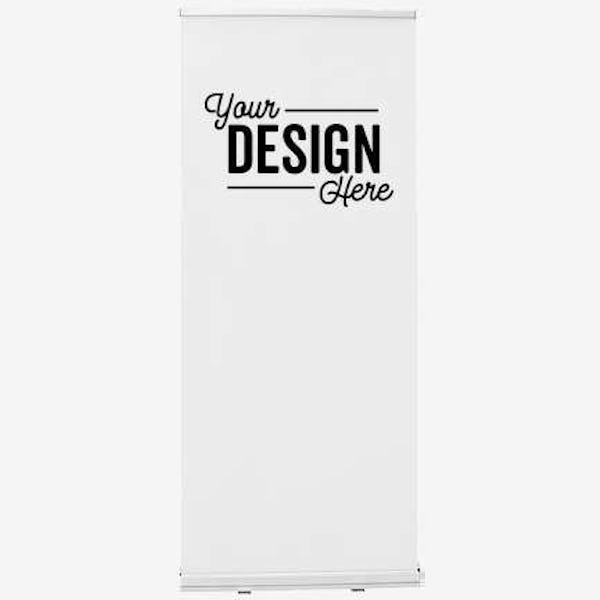 Full Color 34" x 83.5" Retractable Banner Kit - White