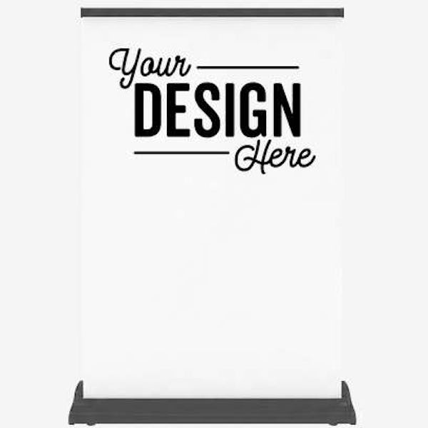 Full Color 25" x 39" Retractable Tabletop Banner - White