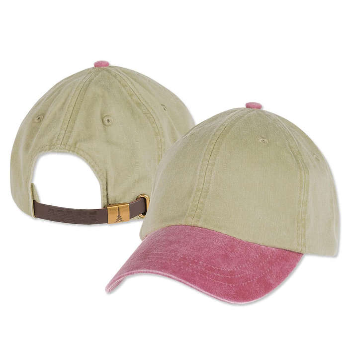 Adams Pigment Dyed Two-Toned Hat - Khaki / Spruce Green 3 Adams Pigment Dyed Two-Toned Hat - Khaki / Spruce Green