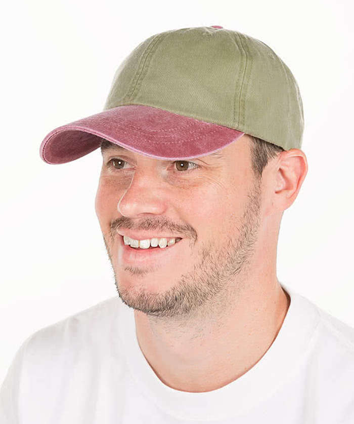Adams Pigment Dyed Two-Toned Hat - Khaki / Spruce Green 4 Adams Pigment Dyed Two-Toned Hat - Khaki / Spruce Green