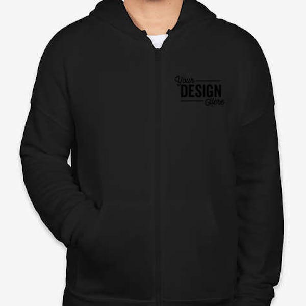 Bella + Canvas Sponge Fleece Zip Hoodie - Black
