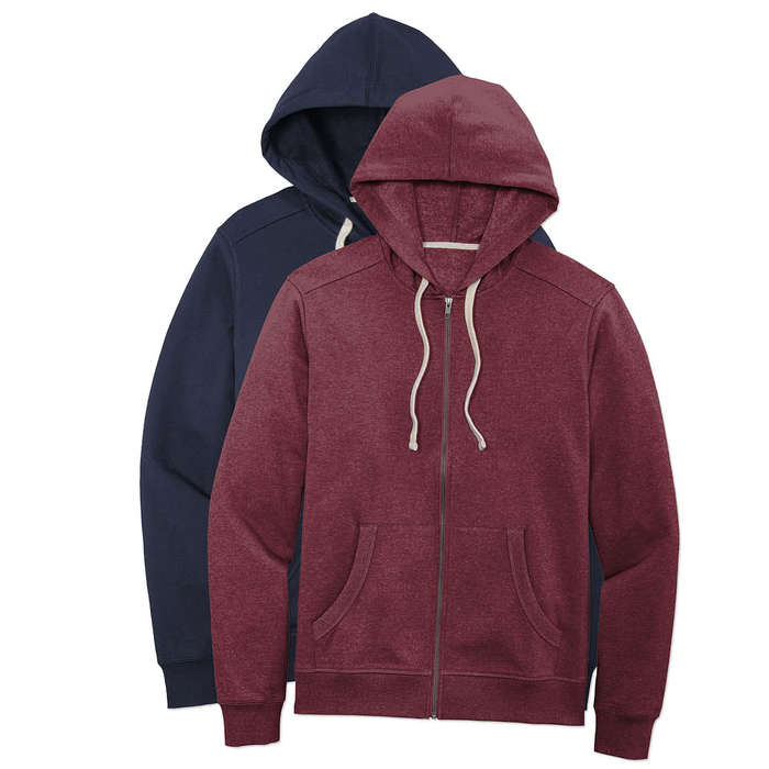 District Re-Fleece Zip Hoodie - Maroon Heather