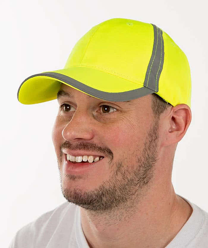 Big Accessories Reflective Safety Hat - Bright Yellow 4 Big Accessories Reflective Safety Hat - Bright Yellow