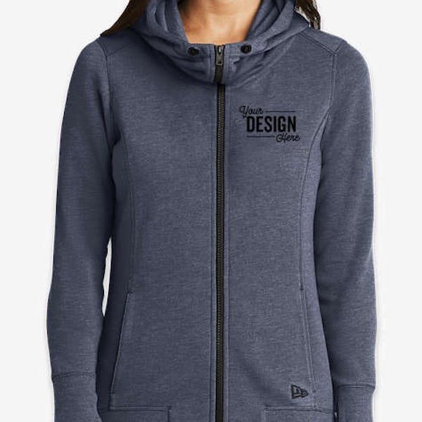 New Era Women's Tri-Blend Zip Hoodie - True Navy Heather