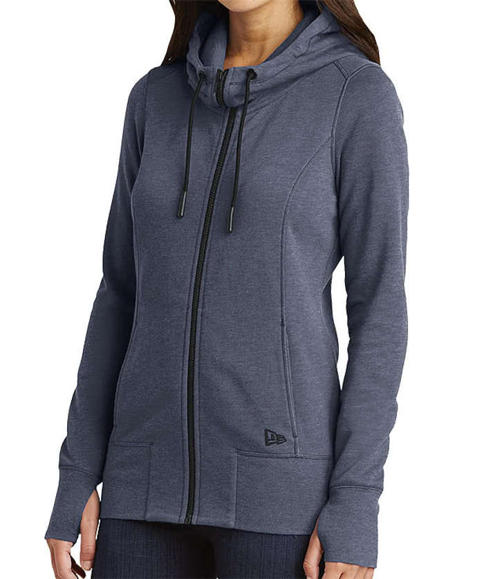 New Era Women's Tri-Blend Zip Hoodie - True Navy Heather