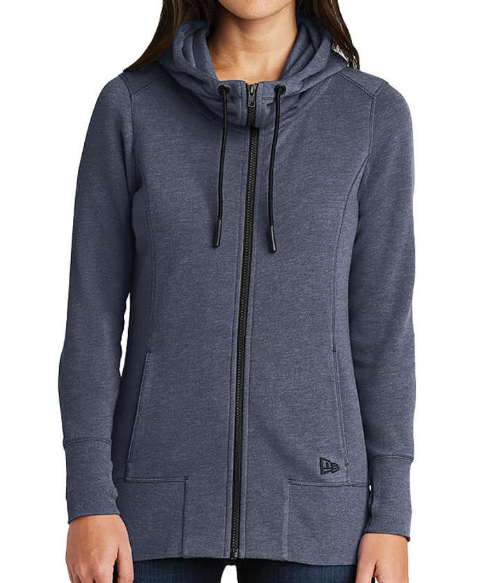 New Era Women's Tri-Blend Zip Hoodie - True Navy Heather