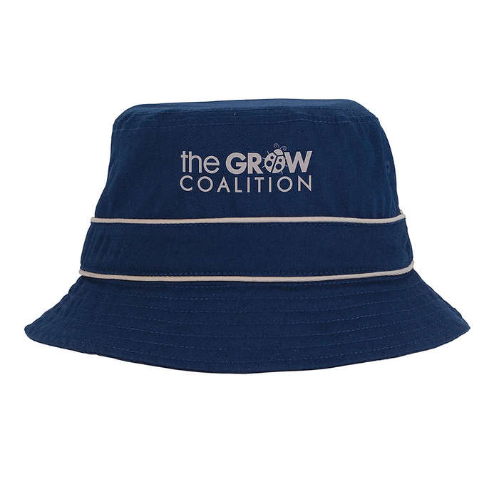 Cotton Bucket Hat with Trim - Khaki