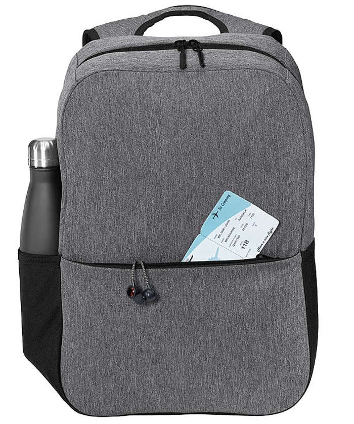 Port Authority Access Square 15" Computer Backpack - Heather Grey / Black 5 Port Authority Access Square 15" Computer Backpack - Heather Grey / Black