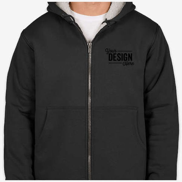 CornerStone DWR Heavyweight Sherpa-Lined Zip Hoodie - Black