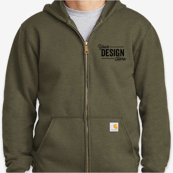 Carhartt Midweight Zip Hoodie - Embroidered - Moss