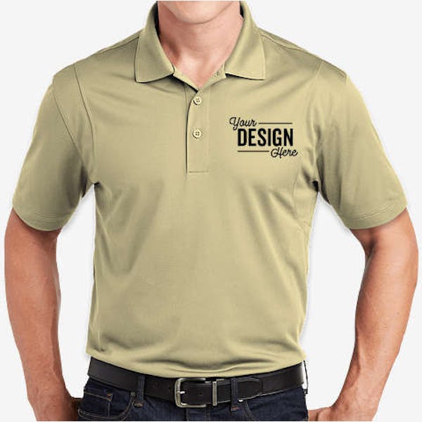 Sport-Tek Sport-Wick Micro Pique Performance Polo - Printed - Vegas Gold