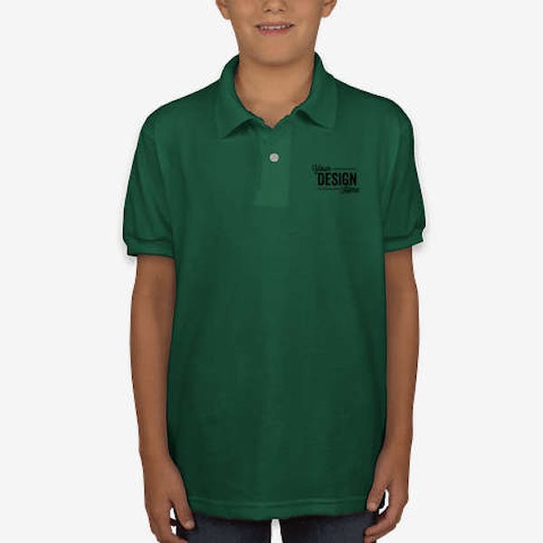 Hanes Youth EcoSmart 50/50 Jersey Polo - Deep Forest