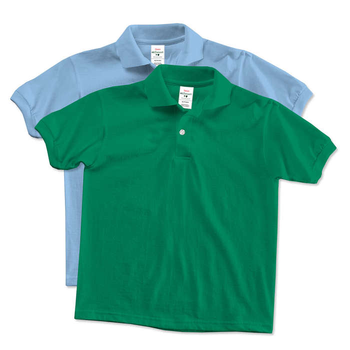 Hanes Youth EcoSmart 50/50 Jersey Polo - Deep Forest