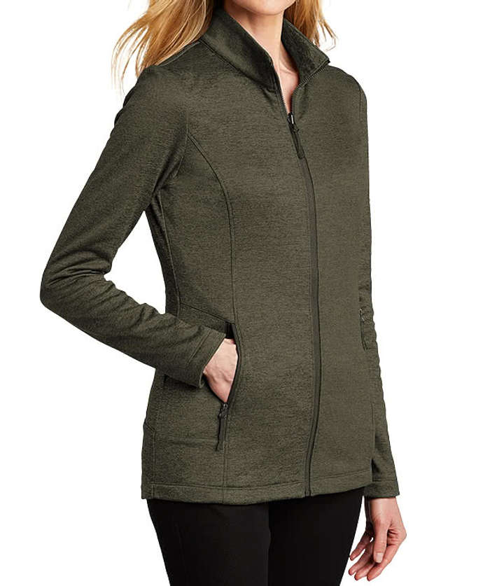Port Authority Women's Collective Striated Tech Fleece Jacket - Embroidered - Sterling Grey Heather