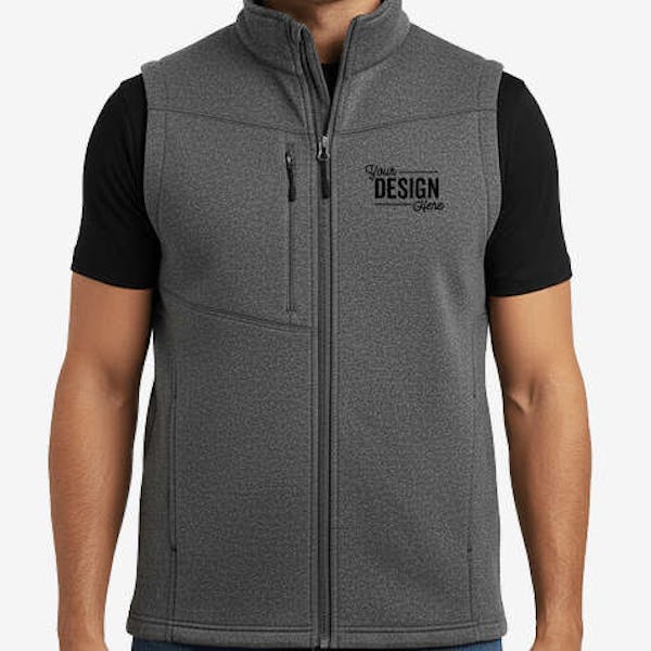 Edwards Women's Performance Tek Fleece Vest - Grey Heather / Black