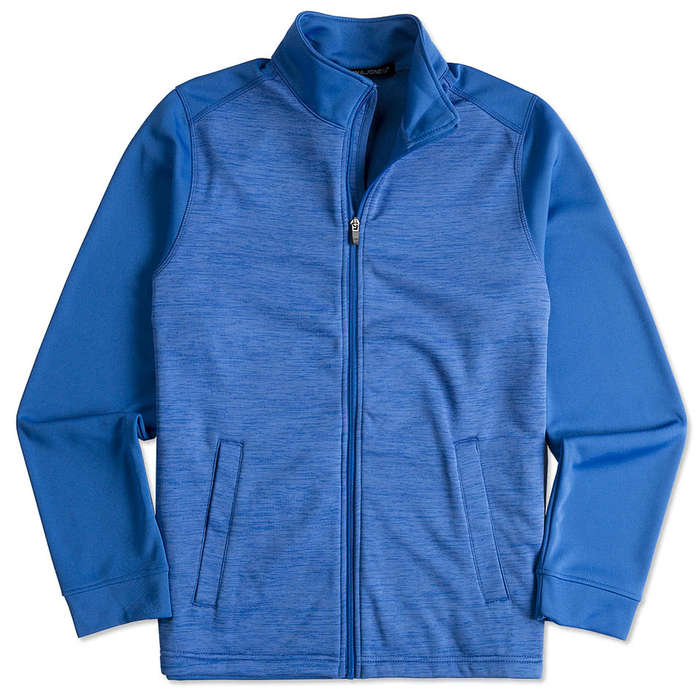 Devon & Jones Newbury Melange Fleece Full Zip Jacket - Black Heather / Dark Grey Heather