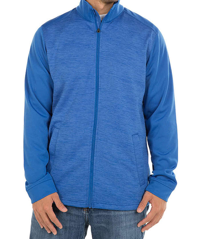 Devon & Jones Newbury Melange Fleece Full Zip Jacket - Black Heather / Dark Grey Heather