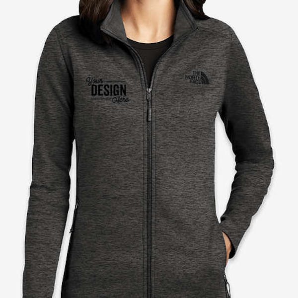 The North Face Women's Skyline Full Zip Fleece Jacket - Printed - TNF Dark Grey Heather